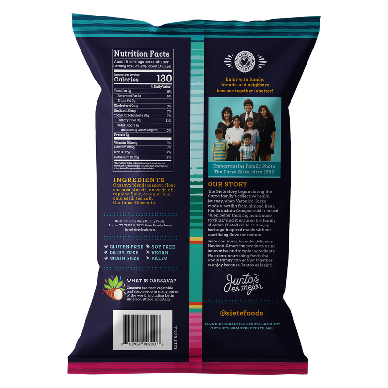 Siete Sea Salt Grain Free Tortilla Chips 5oz