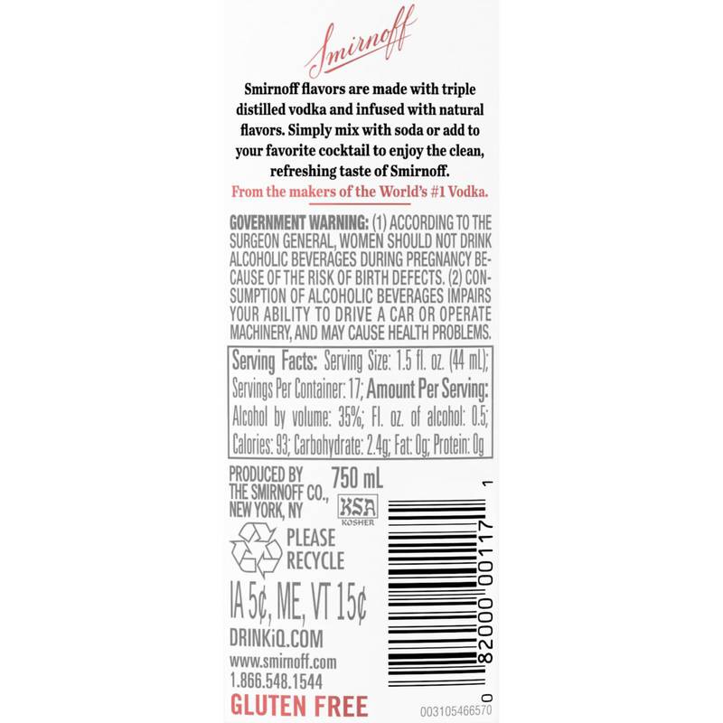 Smirnoff Watermelon Vodka 750 ml (70 Proof)