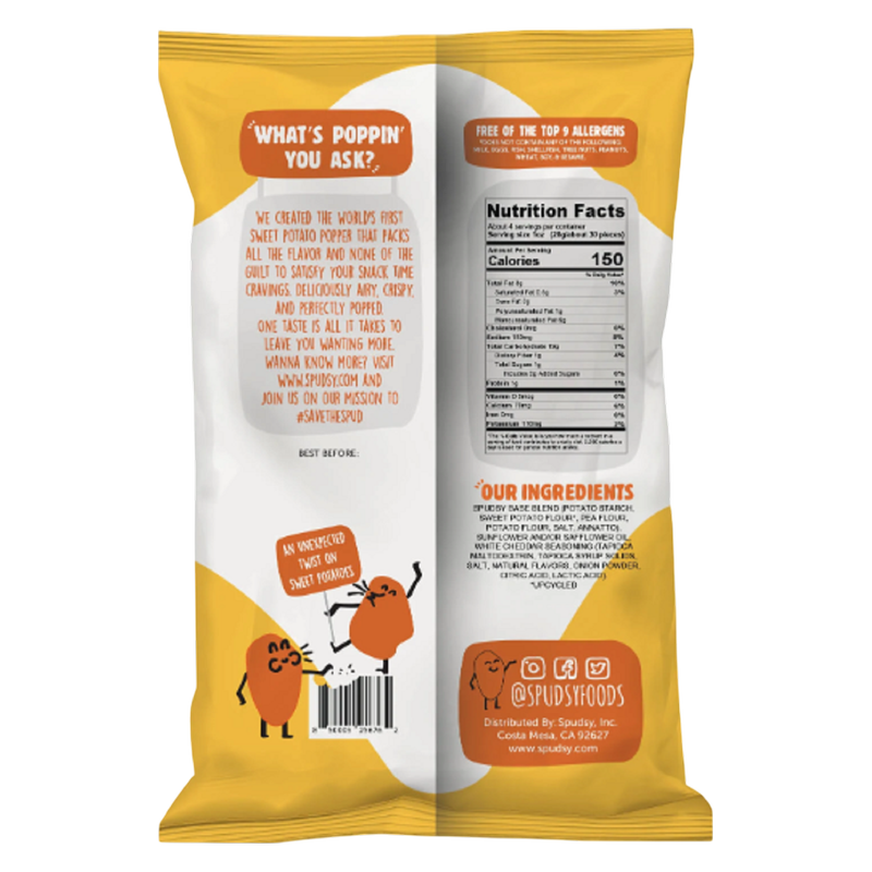 Spudsy White Cheddar Sweet Potato Poppers, 4oz