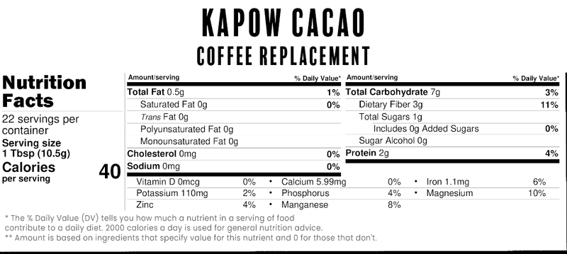 Balaveda Kapow Organic Raw Cacao + Adaptogens Coffee Replacement 8oz Bag