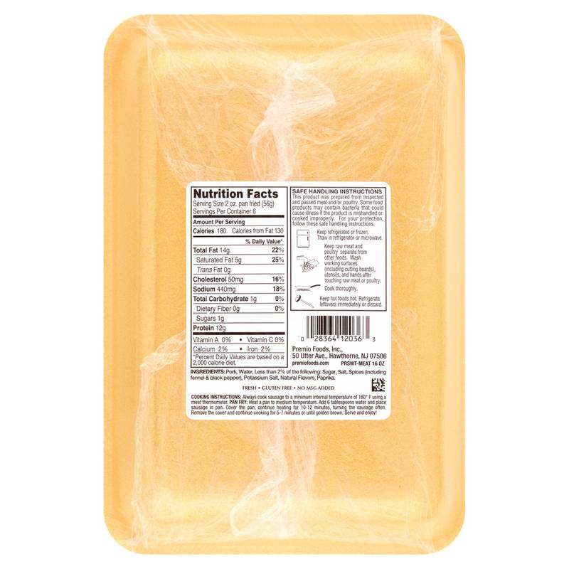 Premio Sweet Italian Sausage Meat - 16oz