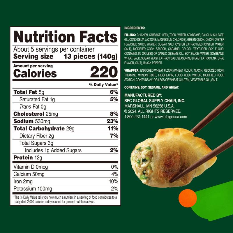 Bibigo Frozen Chicken & Vegetable Mini Wontons 24oz