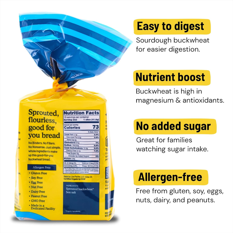 Live Pacha Gluten Free Sourdough Bread Loaf, 22 oz