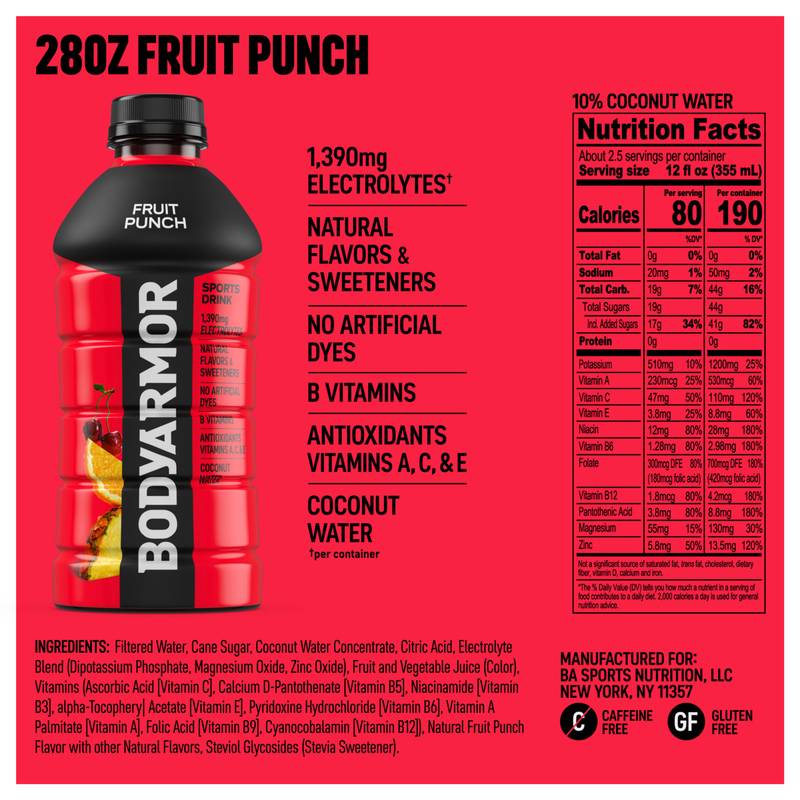 BODYARMOR Fruit Punch Sports Drink 28oz Btl