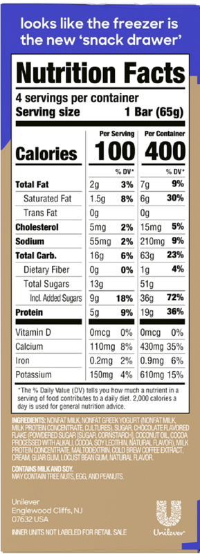 Yasso Coffee Chocolate Chip Bars 4ct