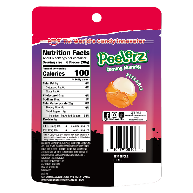 Amos Peelerz Gummy Mummy, 6oz
