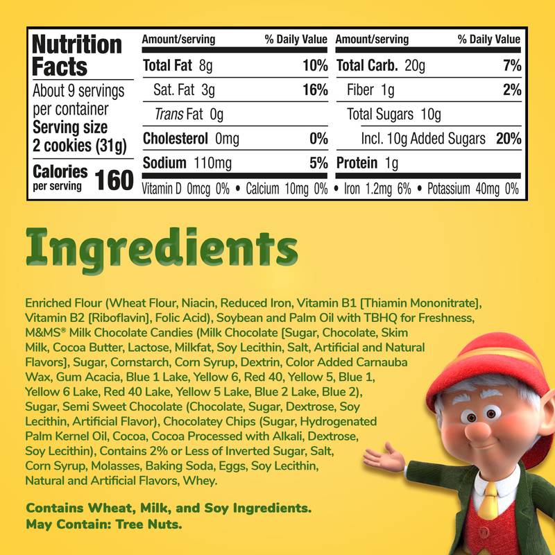 Keebler Chips Deluxe Cookies Made with M&M’s, Chocolate Chip Cookies Made with M&M’s, 9.75 oz