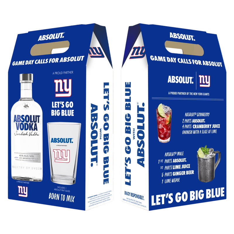 Absolut Vodka 750ml NYG Gift Set
