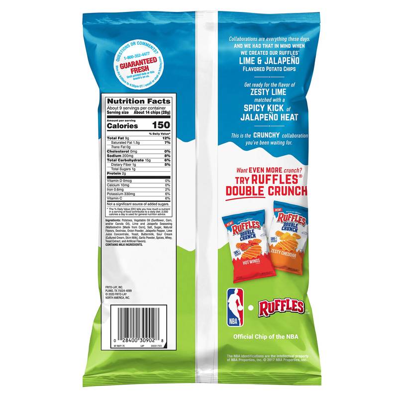 Ruffles Lime & Jalapeno Potato Chips 8oz