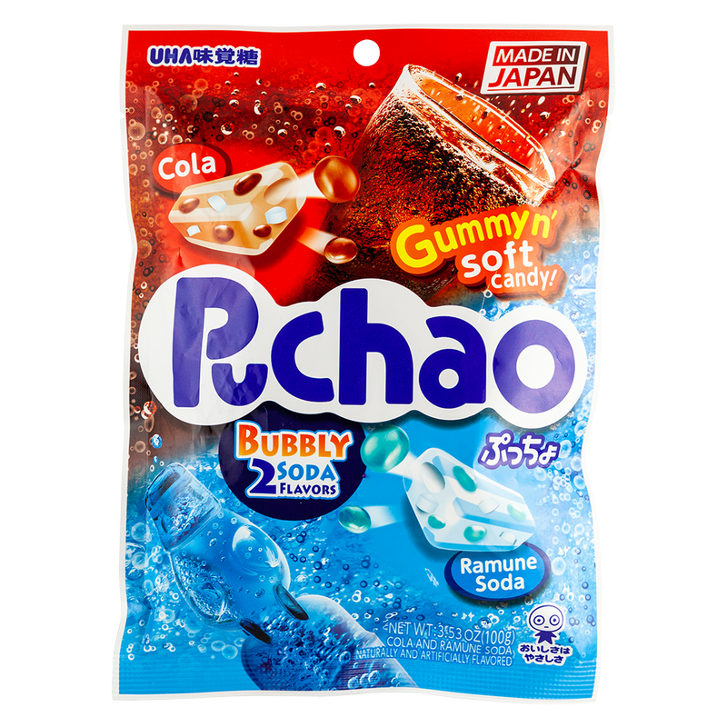 UHA Puchao Cola & Ramune Soda Flavored Candy 3.53oz