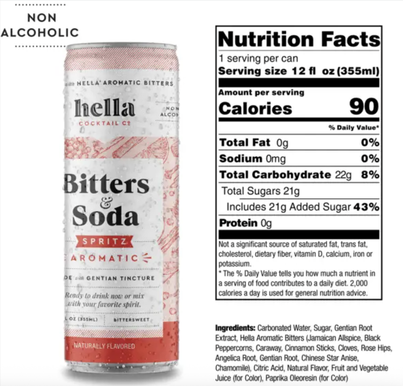 Hella Cocktail Co Bitters & Soda Spritz Aromatic 4pk 12oz Can