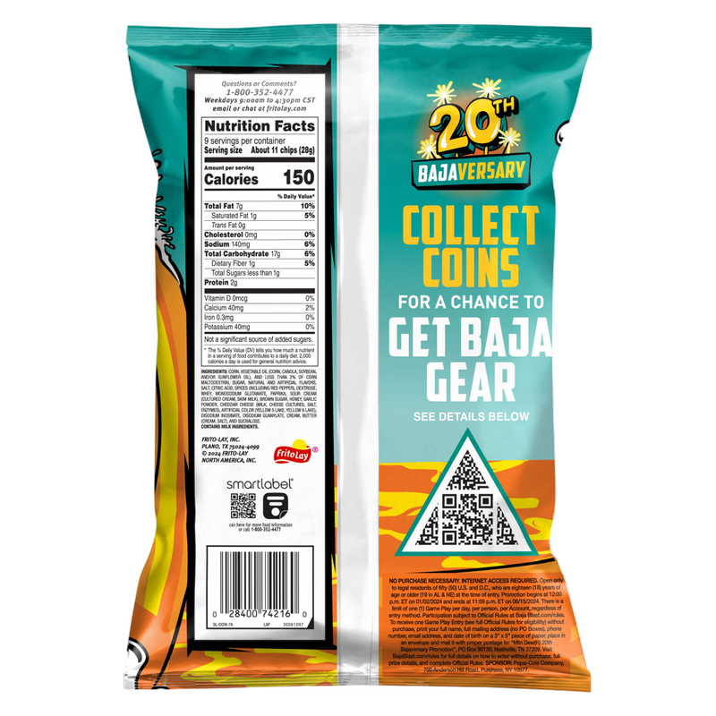 Doritos Baja Fiery Mango, 9oz