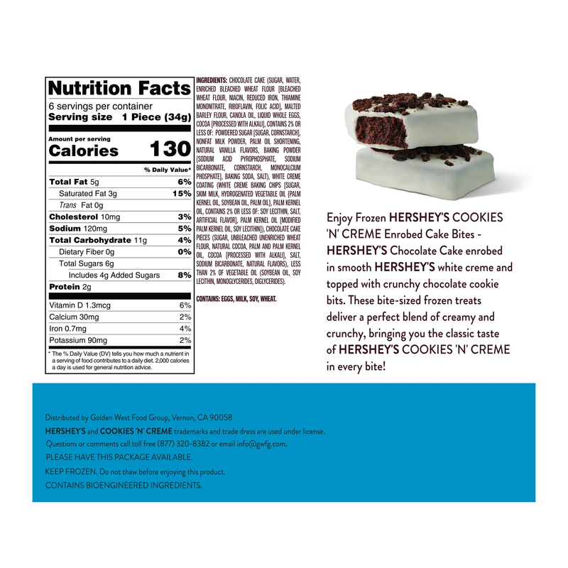 Hershey's Cookies n' Crème Cake Bites 7.2oz (Frozen)