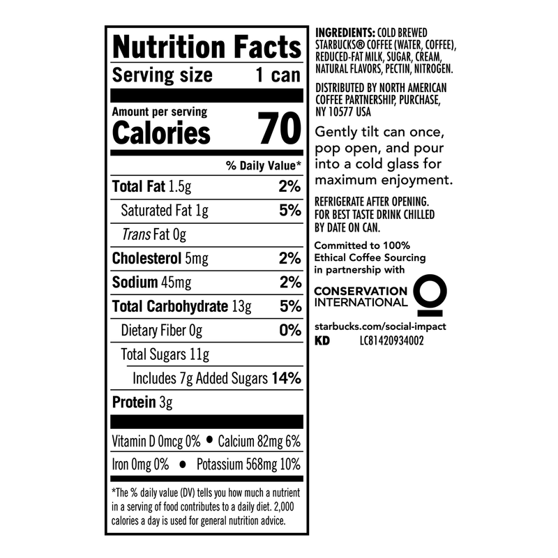 Starbucks Nitro Vanilla 9.6oz Can