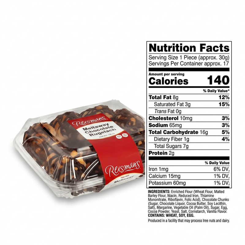 Reisman's Bakery Meltaway Chocolate Rugelach, 18 oz