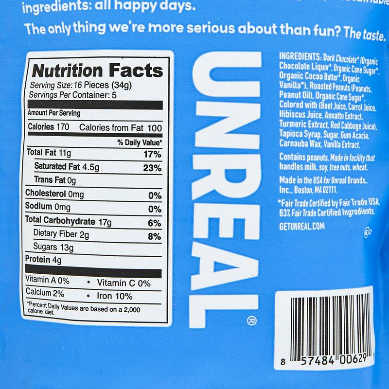 Unreal Dark Chocolate Peanut Gems, 6oz