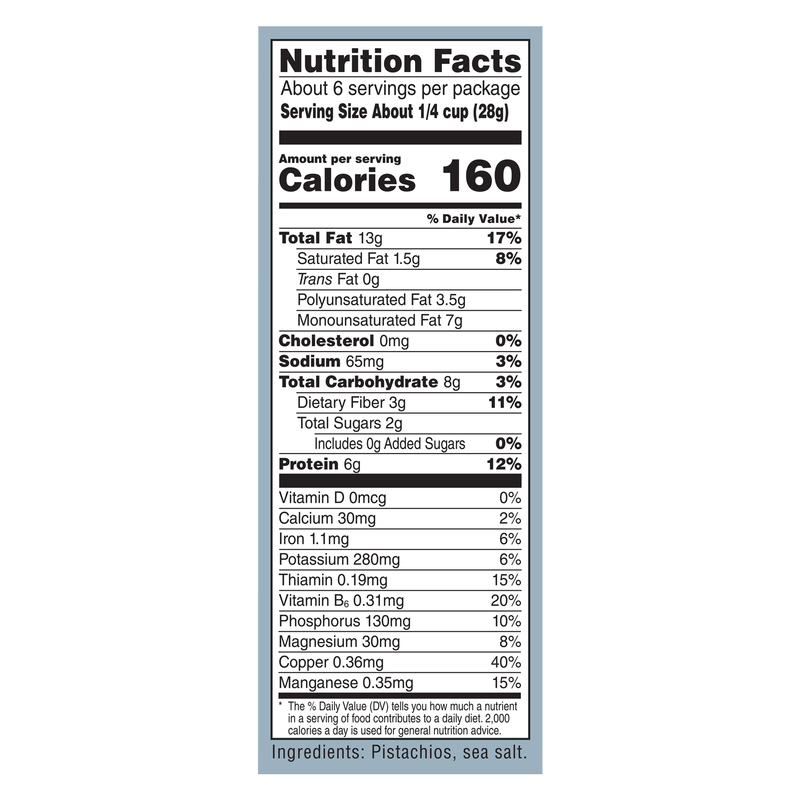 Wonderful Lightly Salted No Shell Pistachios 6oz
