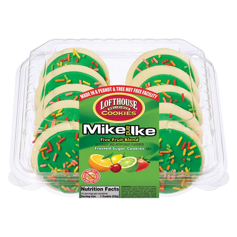 Lofthouse Mike & Ike Frosted Sugar Cookies 13.5oz Tray