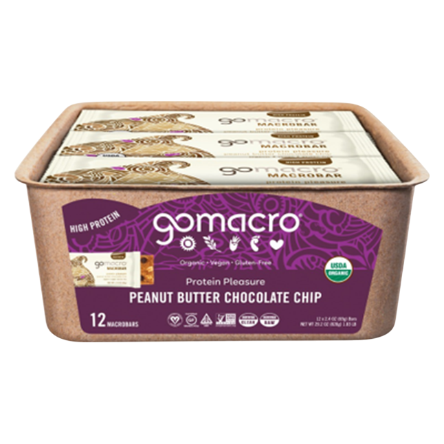 GoMacro Peanut Butter Chocolate Chip Bar 12 CT