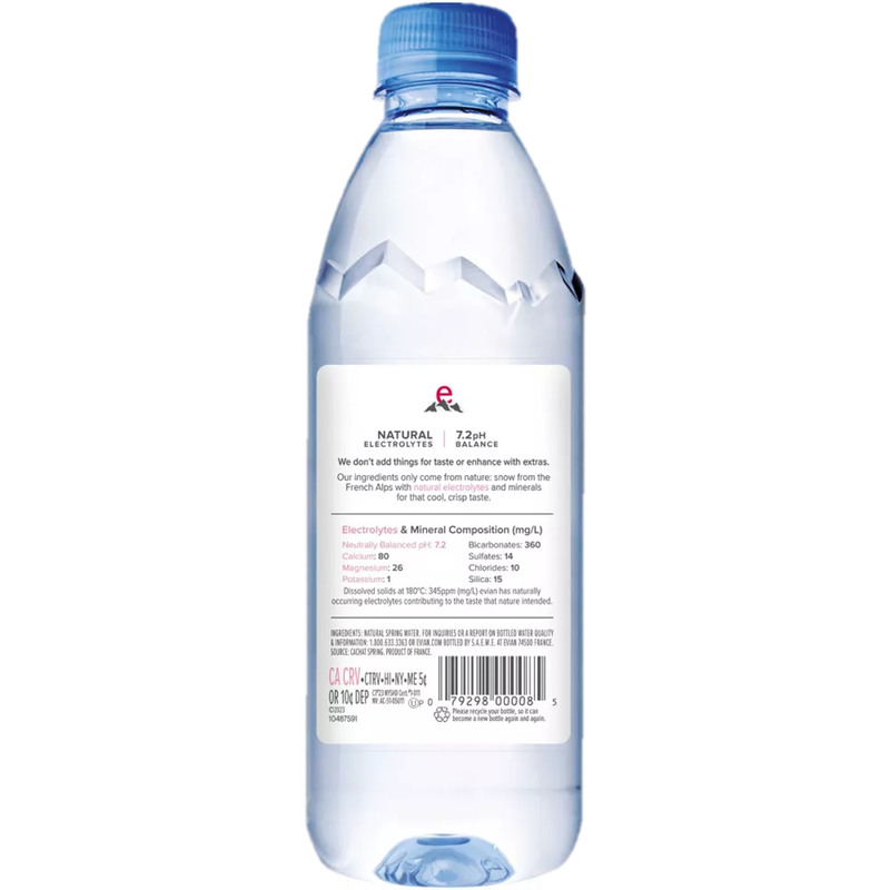 Evian Natural Spring Water 6pk 16.9oz Btl