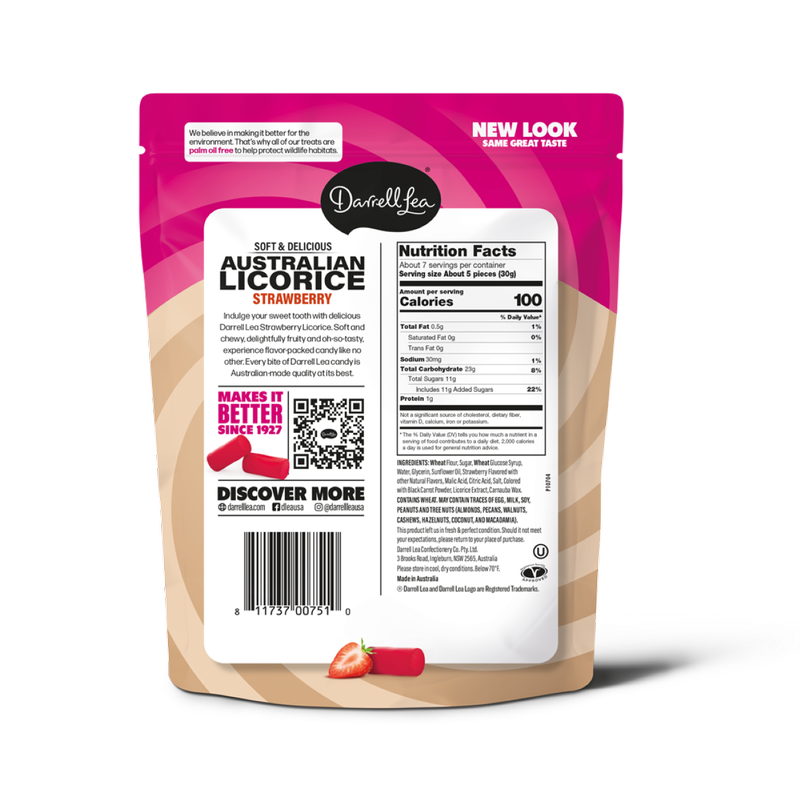 Darrell Lea Strawberry Licorice , 7oz