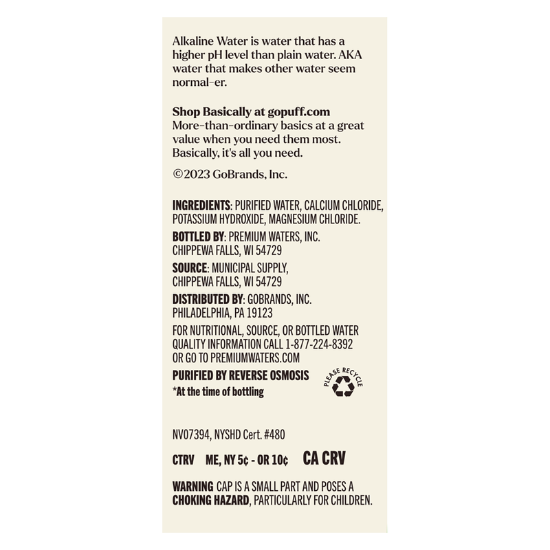 Basically 1L Alkaline Water with Electrolytes (Pack of 10)