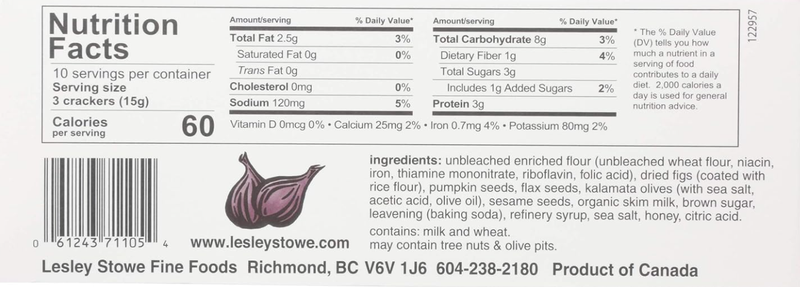 Raincoast Fig & Olive Oil Crisps 5.3oz
