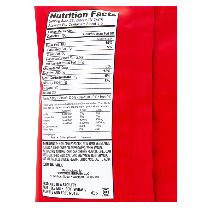 Popcorn Indiana Aged White Cheddar 3.5oz