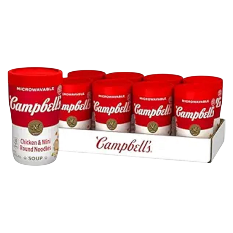 Campbell's® Sipping Soup, Chicken & Mini Round Noodle Soup, 10.75 oz Microwavable Cup 8 CT