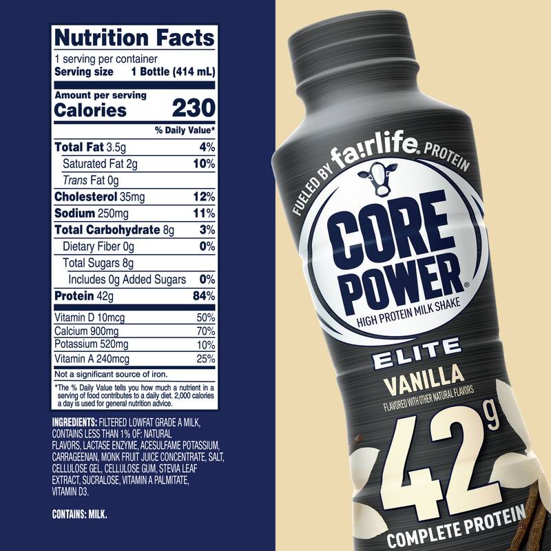 Core Power Elite 42G Vanilla Protein 14oz Btl