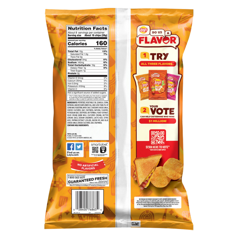 Lay's Potato Chips Bacon Grilled Cheese 7.75oz