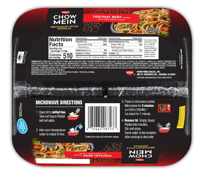 Nissin Teriyaki Beef Chow Mein 4oz