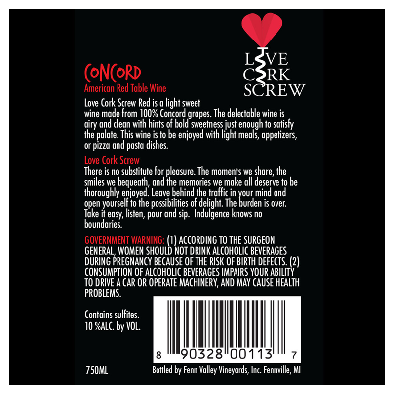 Love Cork Screw Hard Knock Life Concord 750 ml