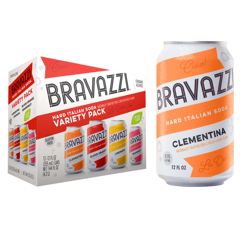 Bravazzi Hard Italian Soda Variety 12pk 12oz Can 4.2% ABV