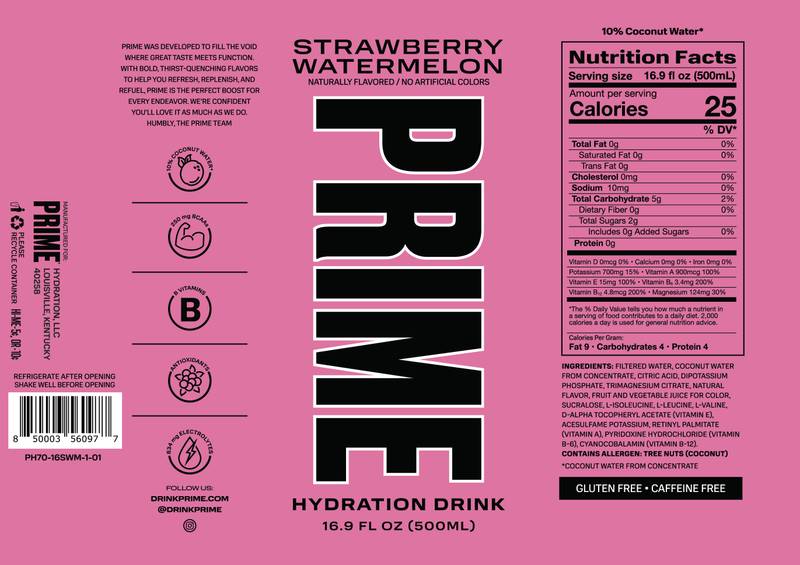 Prime Hydration Strawberry Watermelon 16.9oz Btl
