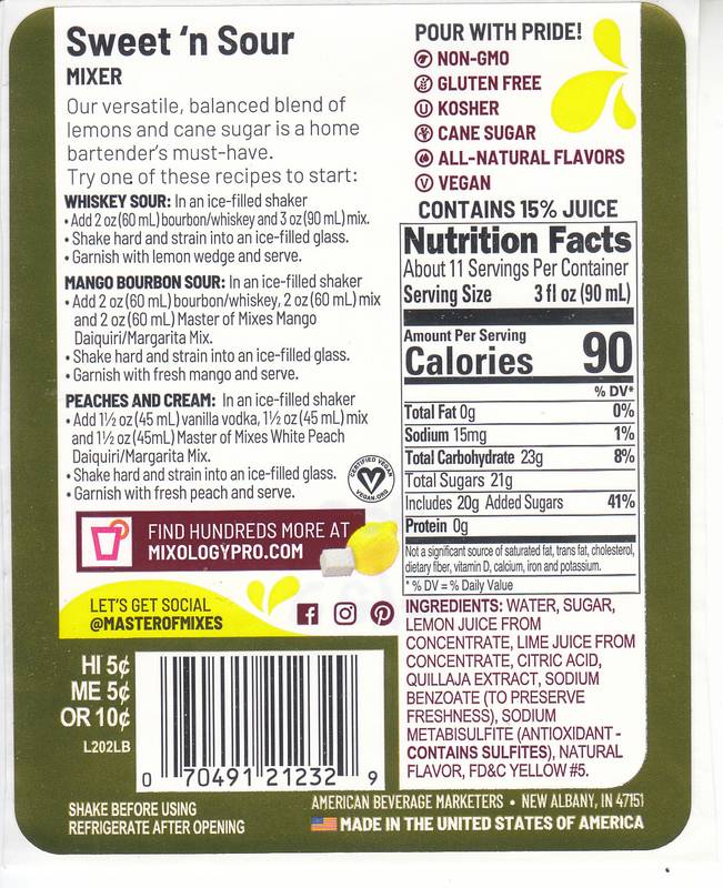 Master of Mixes Sweet & Sour 1.75L Btl