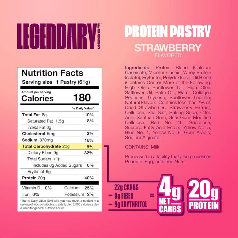 Legendary Foods Strawberry Protein Pastry 10 CT