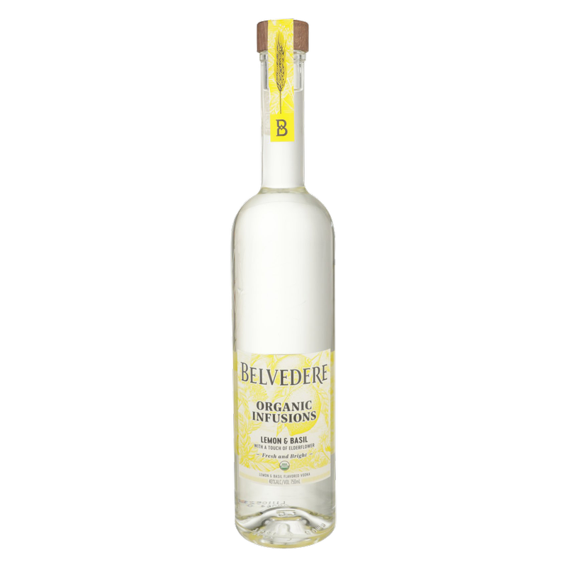 Belvedere Organic Vodka Infused Lemon, Basil, & Elderflower 750ml