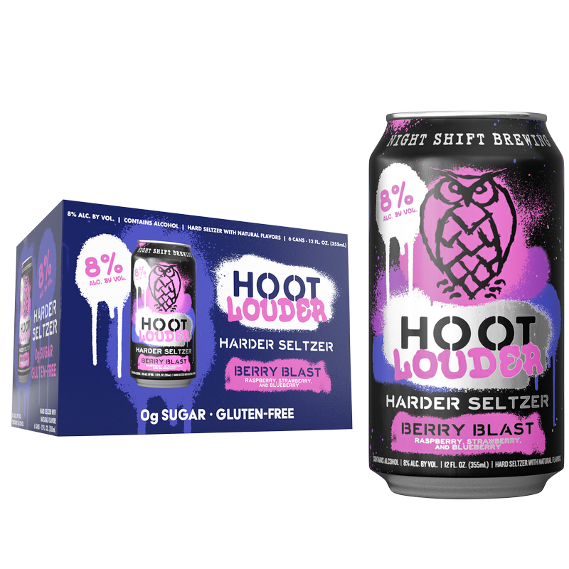 Hoot Louder Berry Blast Hard Seltzer 6pk 12oz Can 8.0% ABV