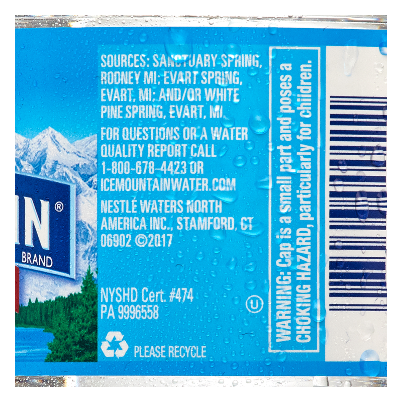 Ice Mountain Natural Spring Water 1L Btl