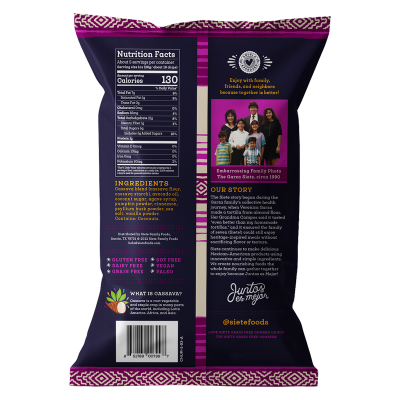 Siete Churro Strips 5oz