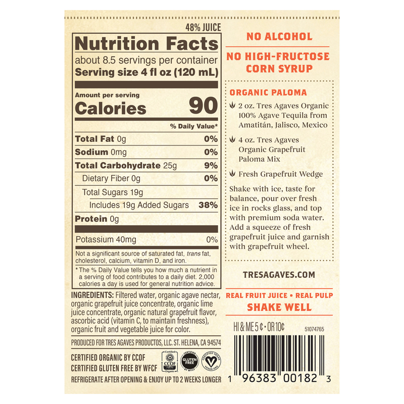 Tres Agaves Paloma Mix 1L Btl