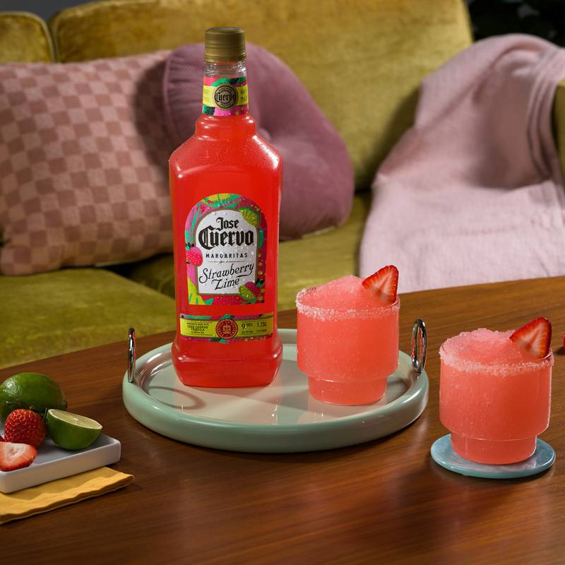 Jose Cuervo Authentic Margarita Strawberry Lime Ready to Drink Cocktail 1.75L 9.5% ABV