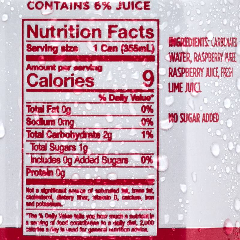 Spindrift Raspberry Lime Sparkling Water 12oz Can