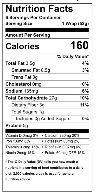 Toufayan Whole Wheat Wraps - 12ct