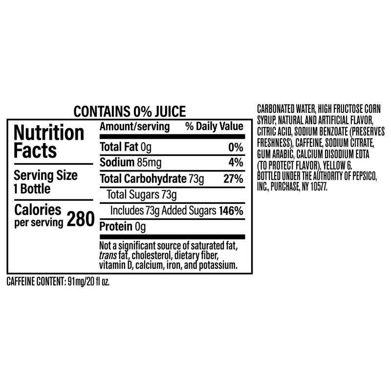 Mountain Dew Baja Laguna Lemonade 20oz Btl