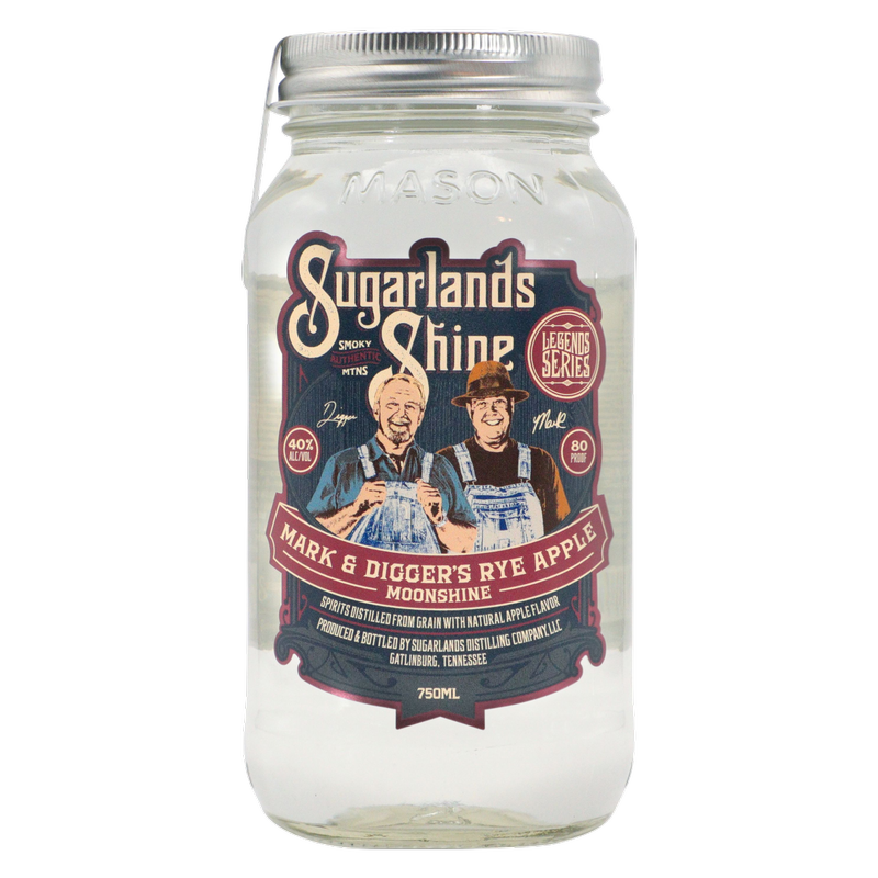 Sugarlands Shine Mark & Digger's Rye Apple Moonshine 750ml