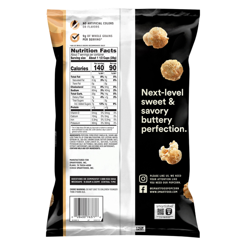 Smartfood Flavored Popcorn Brown Butter & Sea Salt 6.5oz