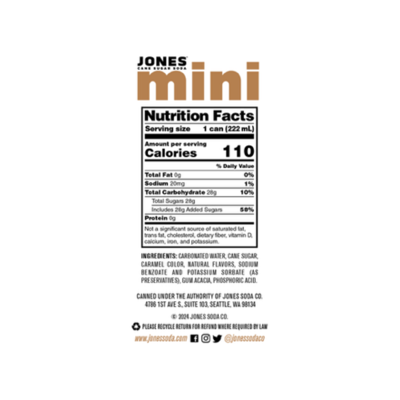 Jones Soda Root Beer 4pk 7.5oz Mini Can