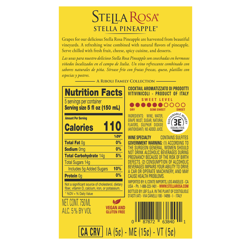 Stella Rosa Pineapple Bottle 750ml